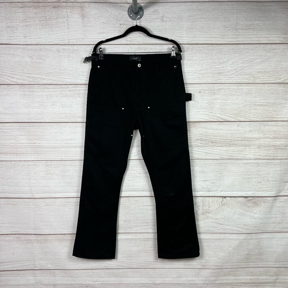 Vuja Dé Men's Black Flared Carpenter Pants Size Medium